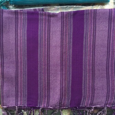 Small Scarf: Wide Purple Stripes