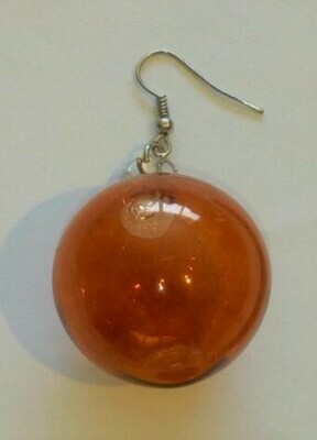 Glass Earrings Round: Dark Orange