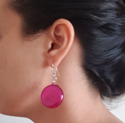 Glass Lollipop Earrings: Fuchsia