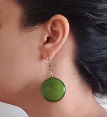 Glass Lollipop Earrings: Green
