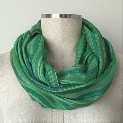 Infinity Small Scarf Green Stripes