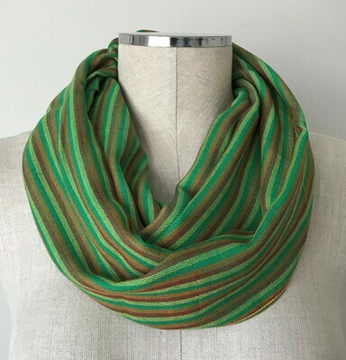Infinity Small Scarf Green Stripes