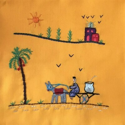 Tote Bag: Yellow: Delivering Fuul on a Donkey Cart