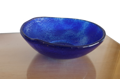 Royal Blue Fused Glass Bowl: Medium