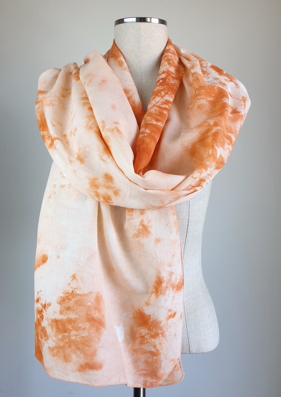 Hand-dyed Ombre Scarf: Orange Sunstone