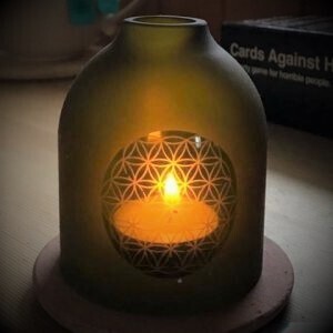 Lantern: Flower of Life Brown frosted