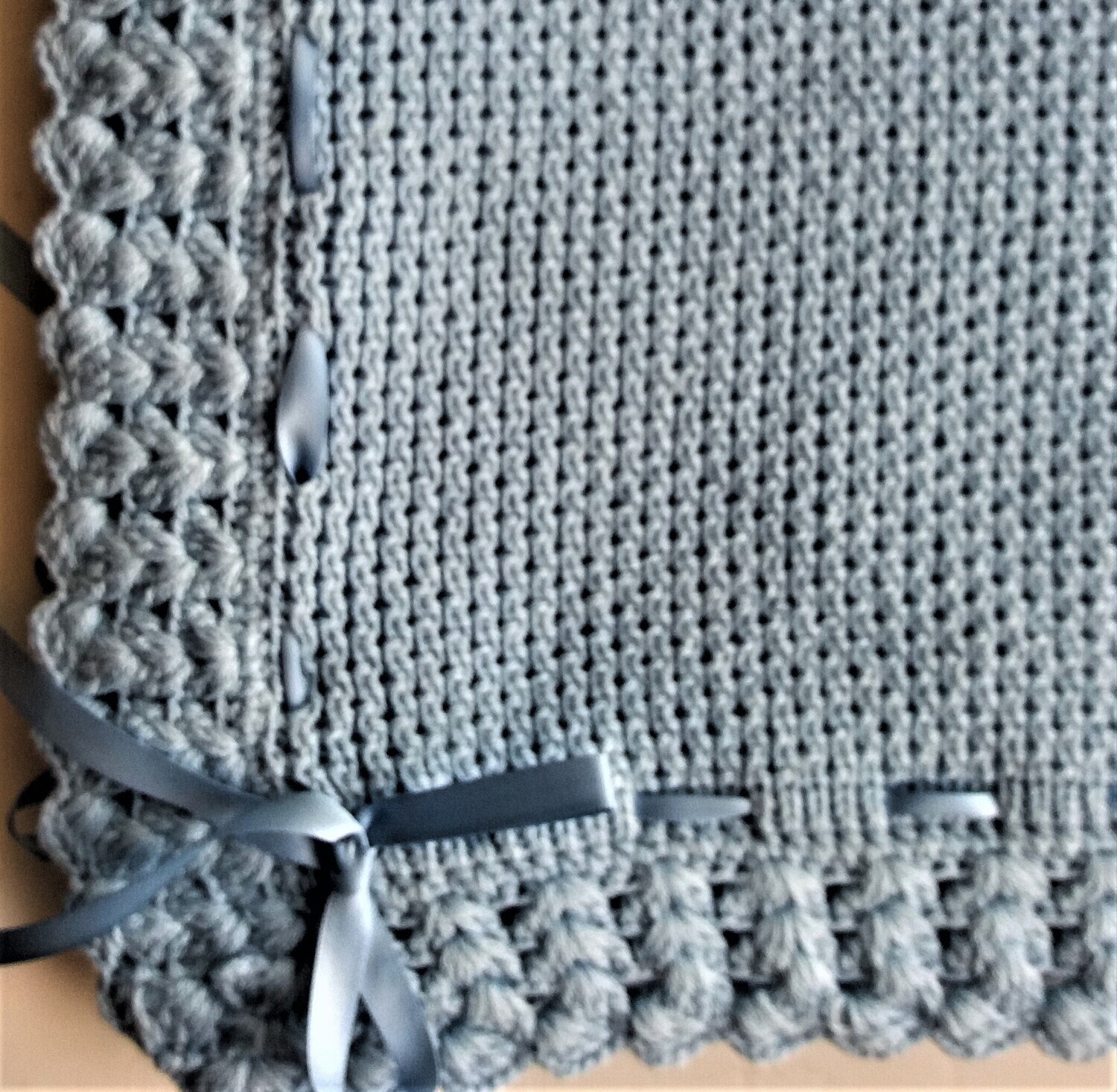 Baby Blanket, knit blue