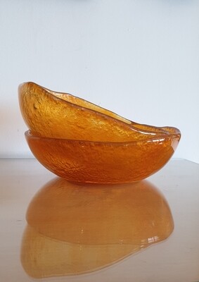 Orange Fused Glass Bowl: Medium