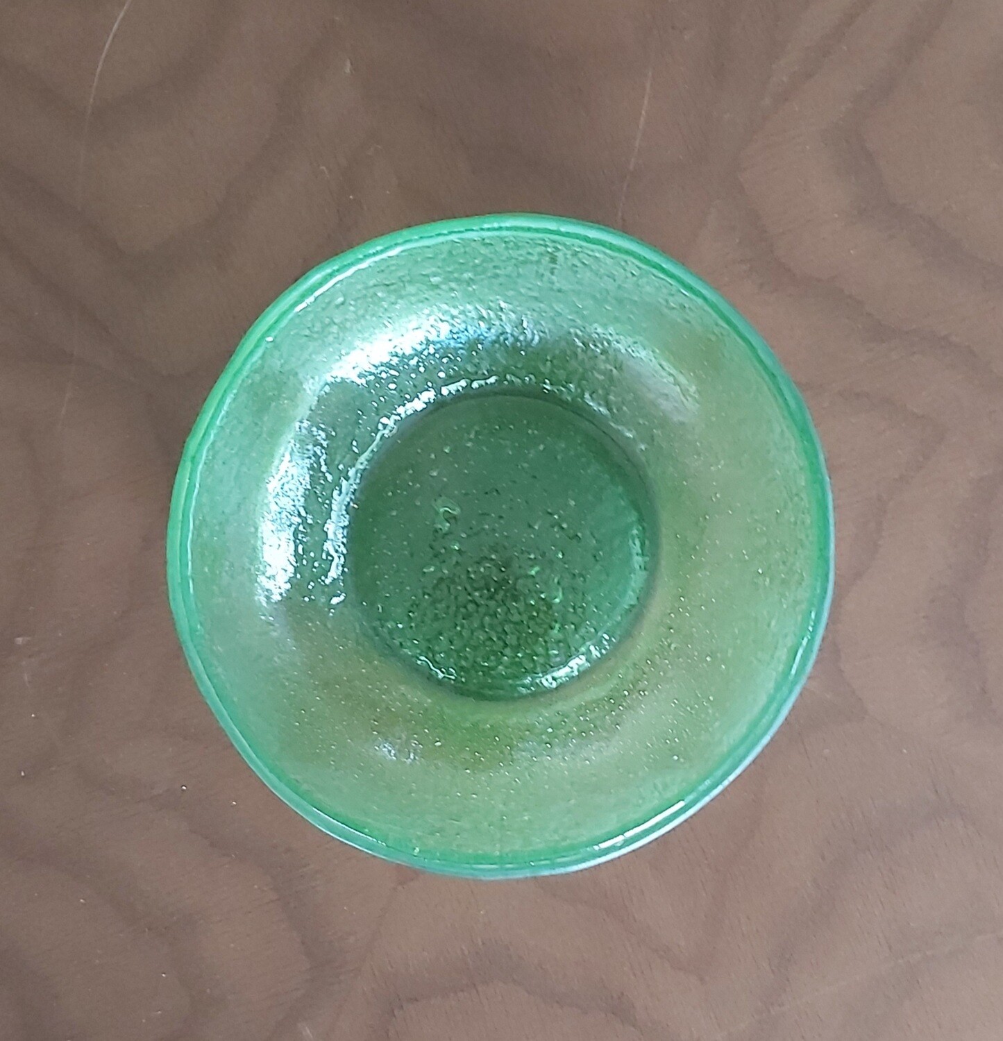 Green Fused Large Glass Bowl