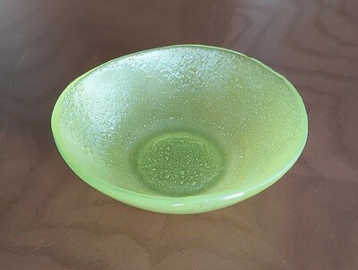 Lime Green Large Fused Glass Bowl