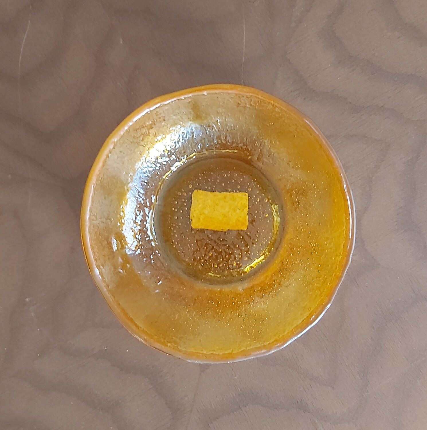 Orange Fused Large Glass Bowl