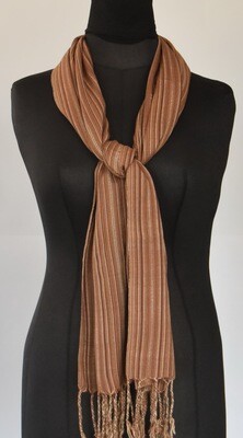Light Brown Thin Stripes Small Scarf