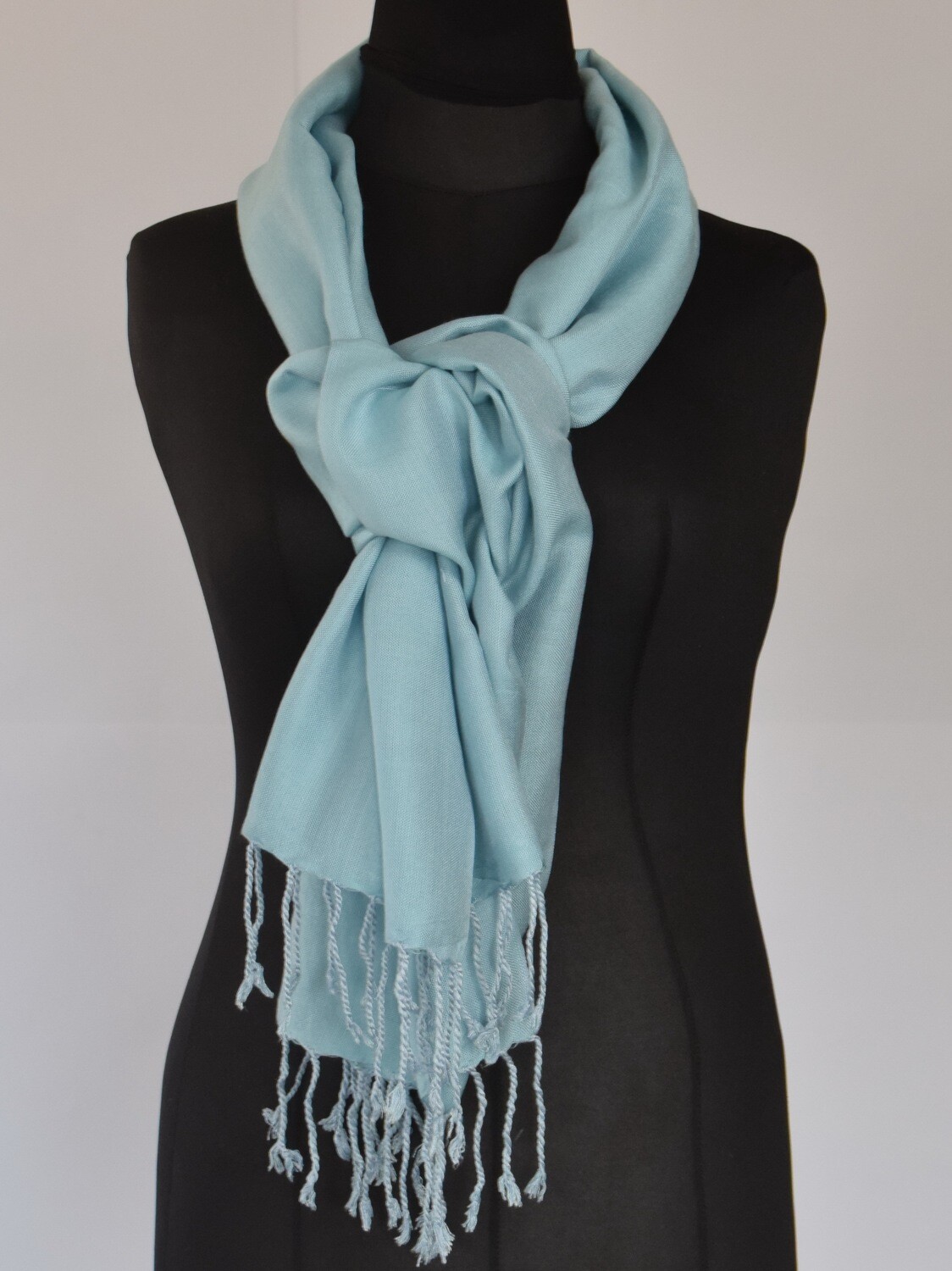 Plain Small Scarf, Light Blue