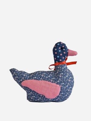 Navy Duck with pink wings and beak, Medium