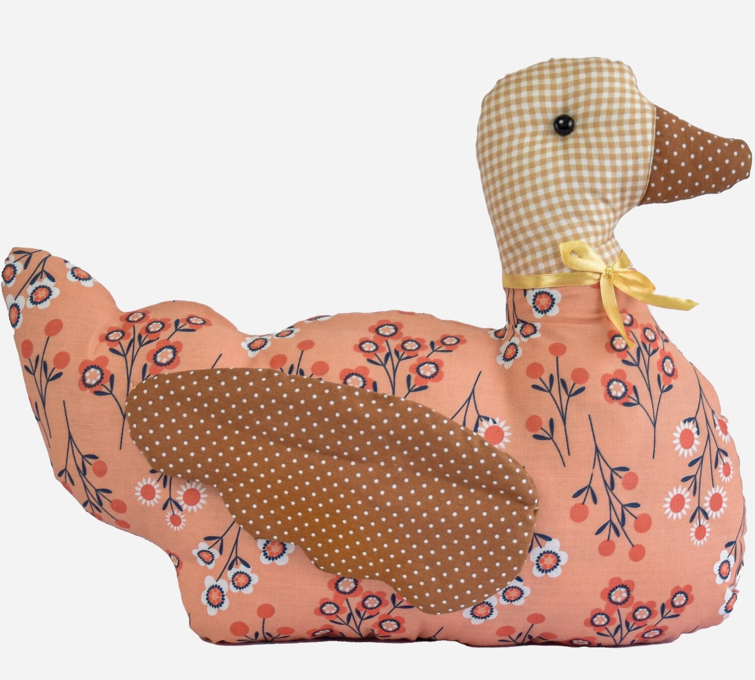 Pink duck with brown wings and beak, Large