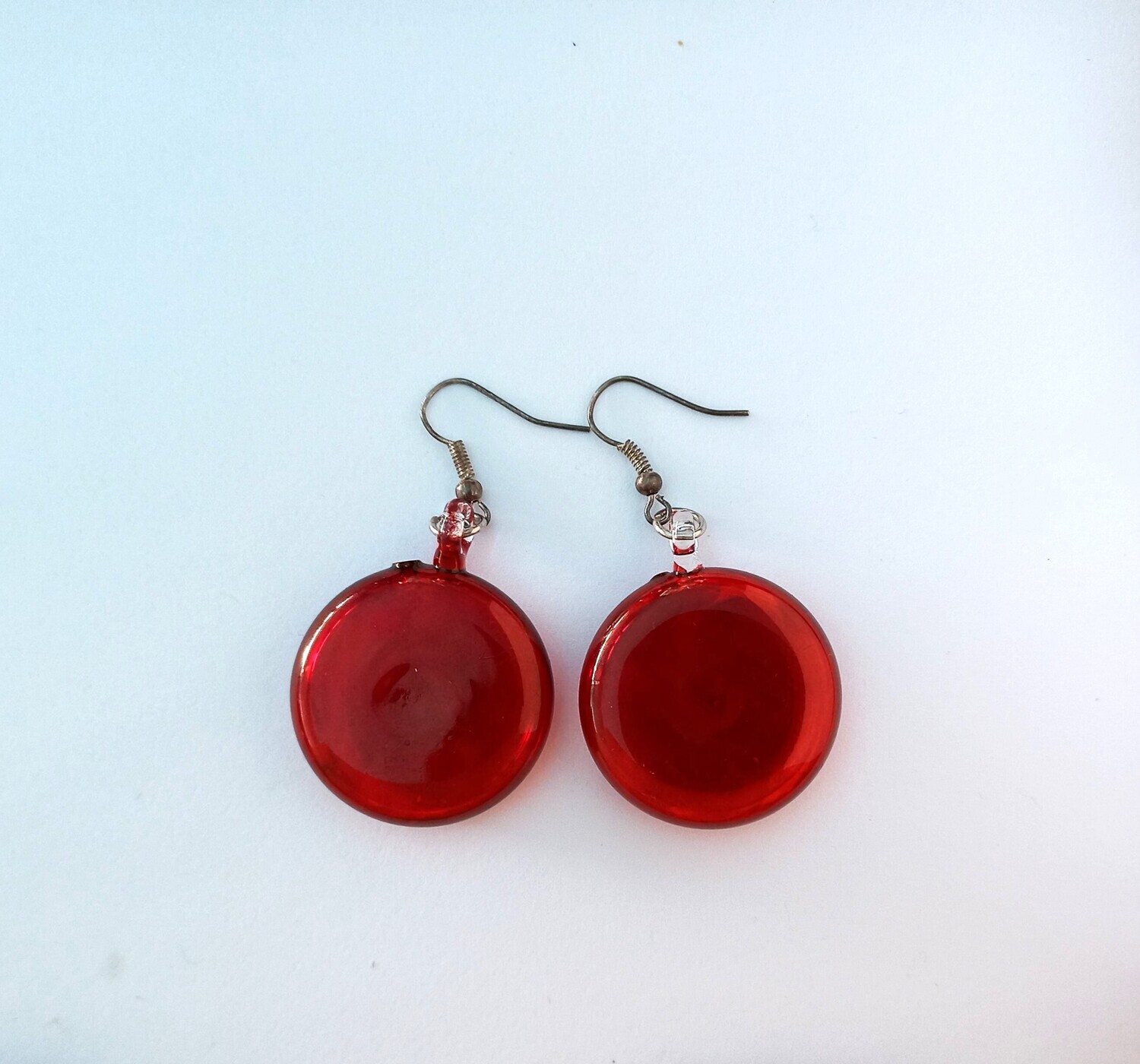 Glass Lollipop Earrings: Red