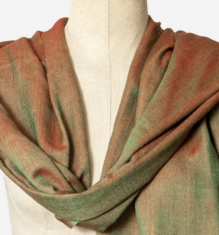 Plain Green &amp; Red Shawl