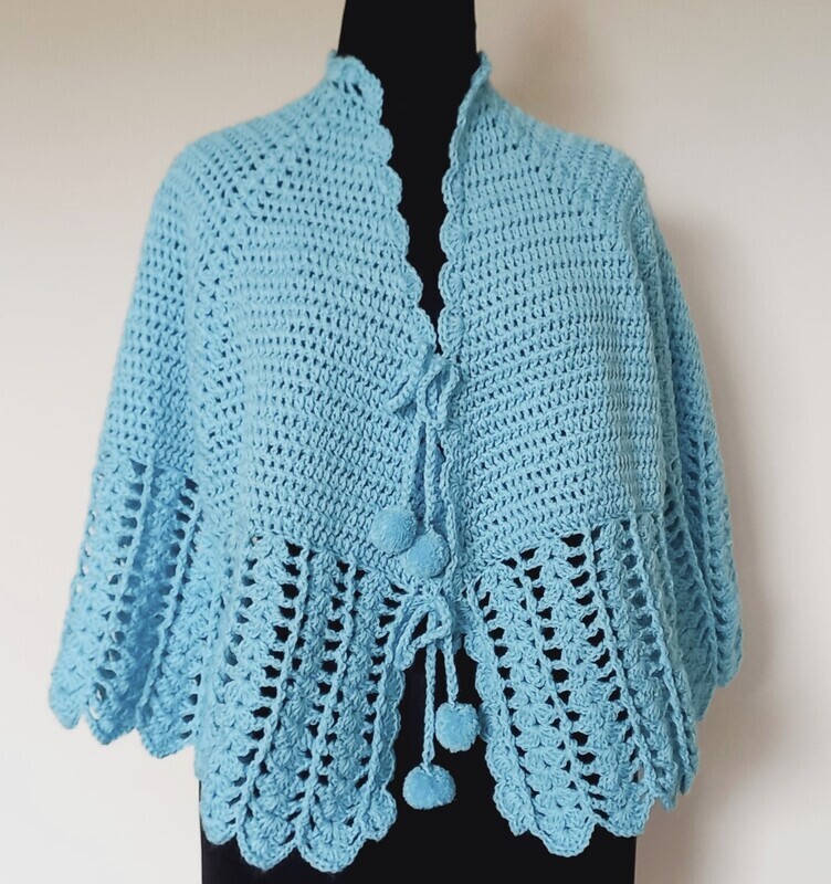 Bed jacket; turquoise blue