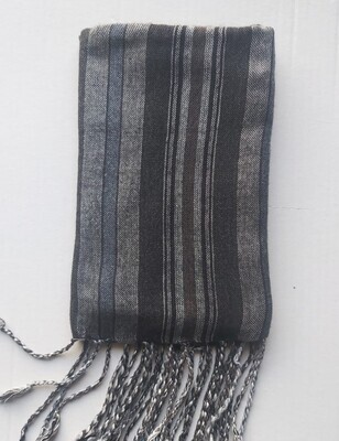 Black & Grey &Blue Stripes Small Scarf