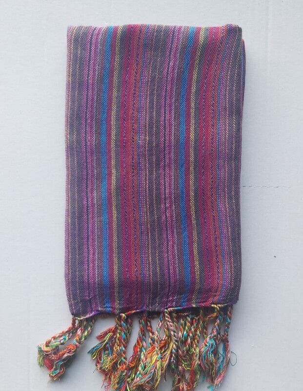 Purple &amp; Blue Stripes Small Scarf
