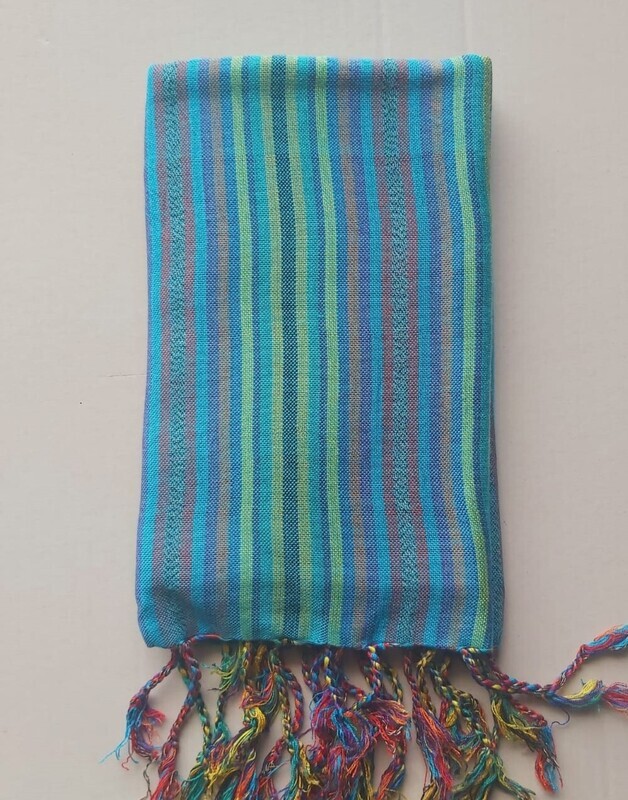 Turquoise Stripes Small Scarf