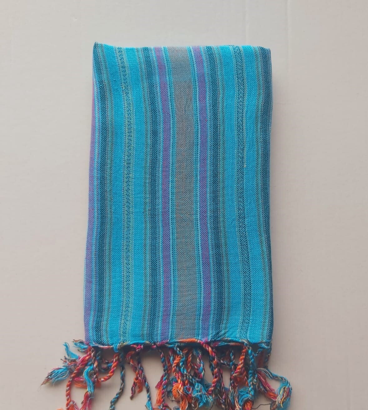 Turquoise stripes Small Scarf