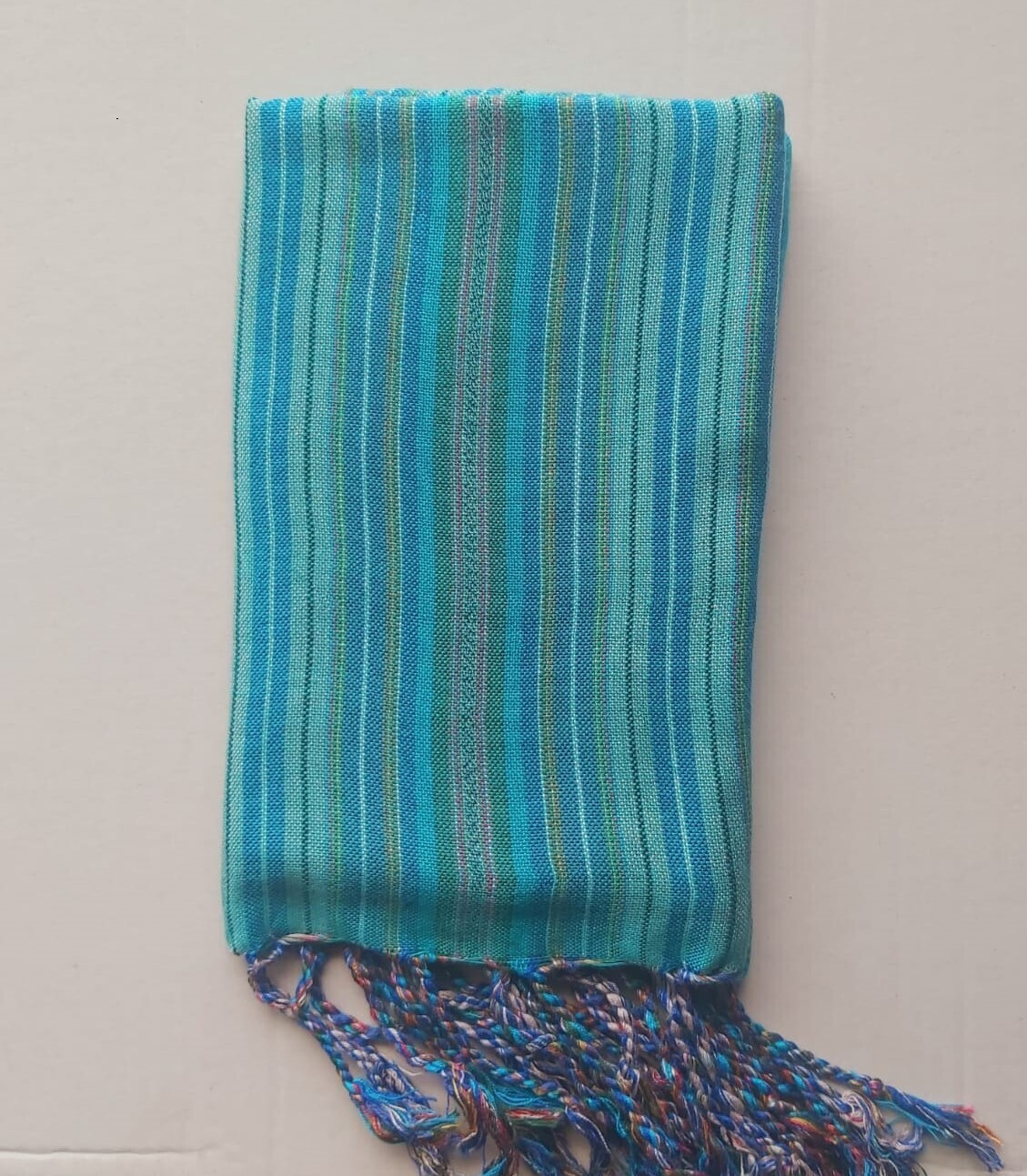 Turquoise stripes Small Scarf