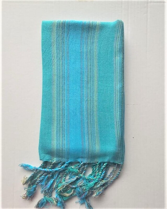 Greenish Turquoise Stripes Small Scarf