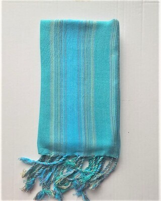 Turquoise Stripes Small Scarf