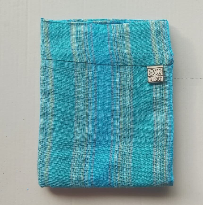 Infinity Small Scarf Wide Turquoise Stripes