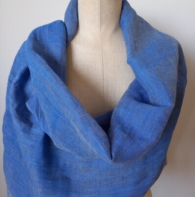 Linen Shawl: Cobalt Blue