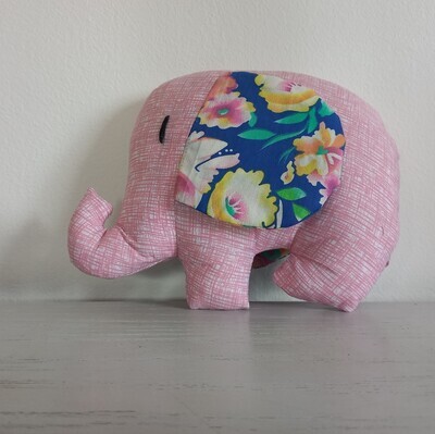 Mini Elephant, Pink with Flower Ears
