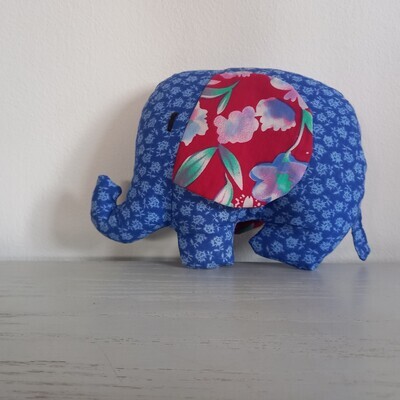 Mini Elephant, Blue with Flower Ears