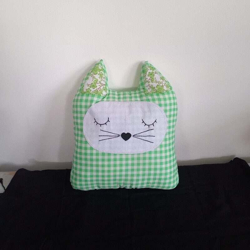 Cat Cushion Green Lime (Large)