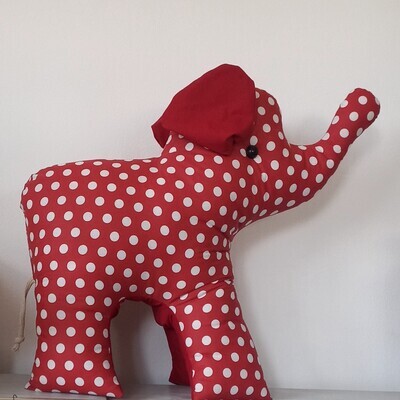 Red Polka Dot Elephant with red ears, Large