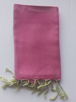 Plain Small Scarf, Pink with Green