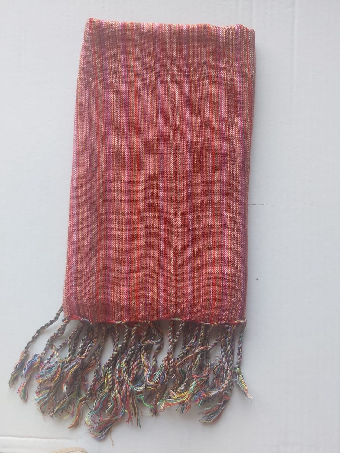 Red Thin Stripes Small Scarf