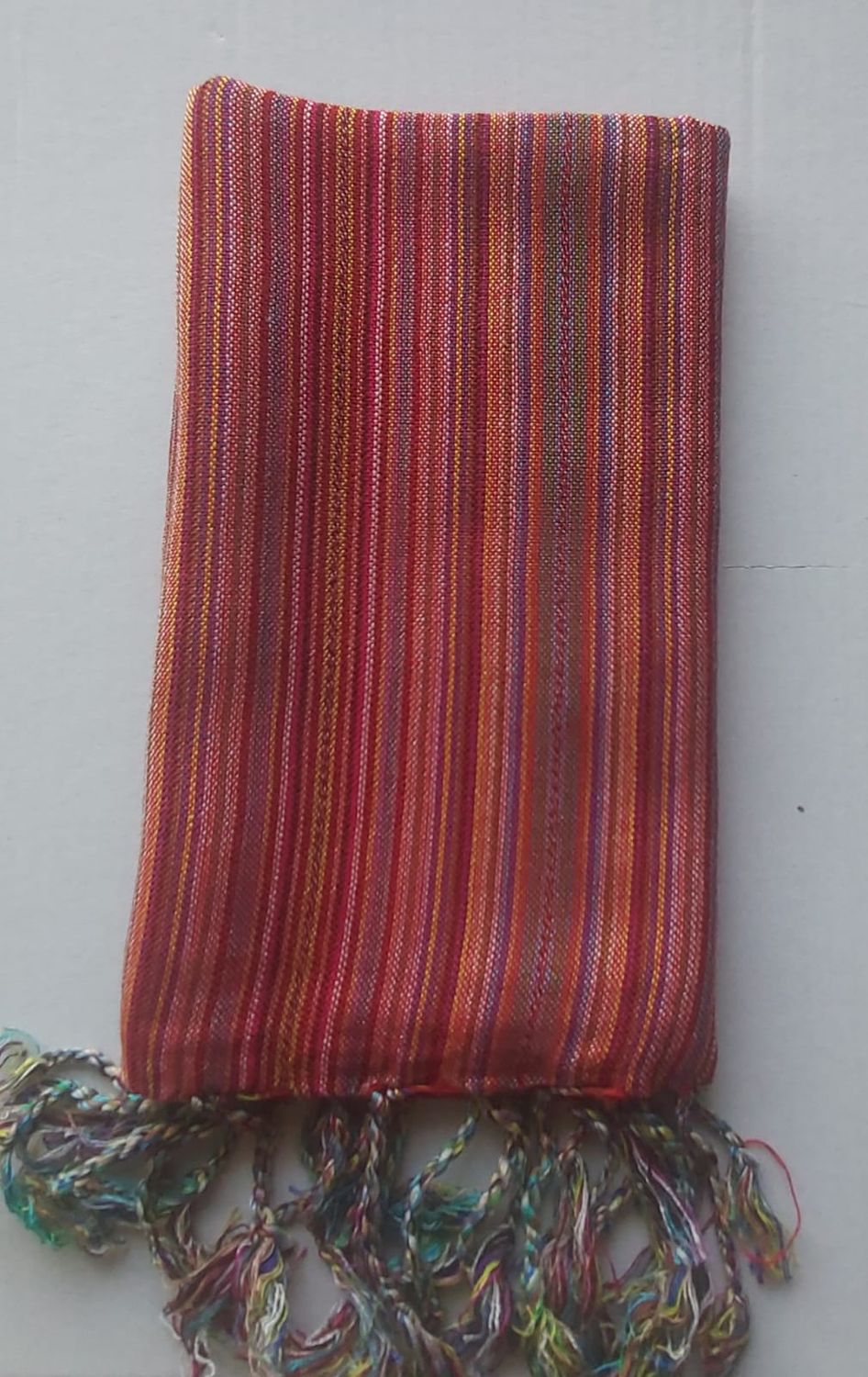 Red Stripes Small Scarf
