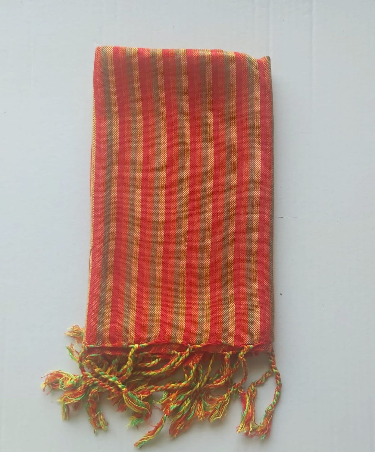 Red &amp; Green Stripes Small Scarf