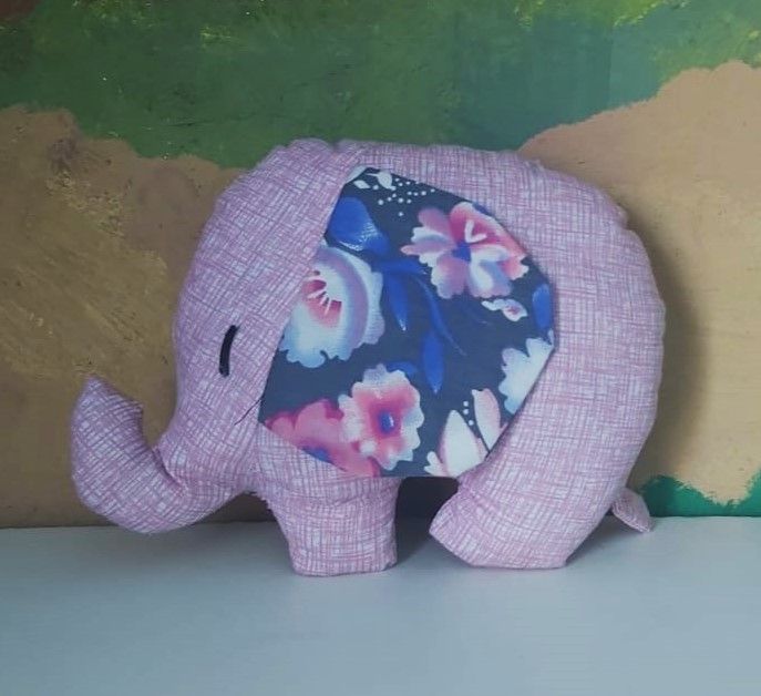 Mini Elephant: Pink with Flower Ears