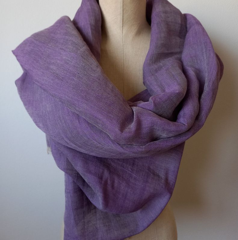 Linen Shawl: Mauve/purple