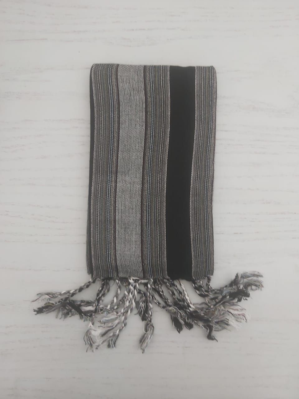 Black &amp; Dark Grey Stripes Small Scarf