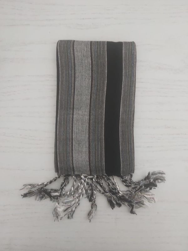 Black &amp; Dark Grey Stripes Small Scarf