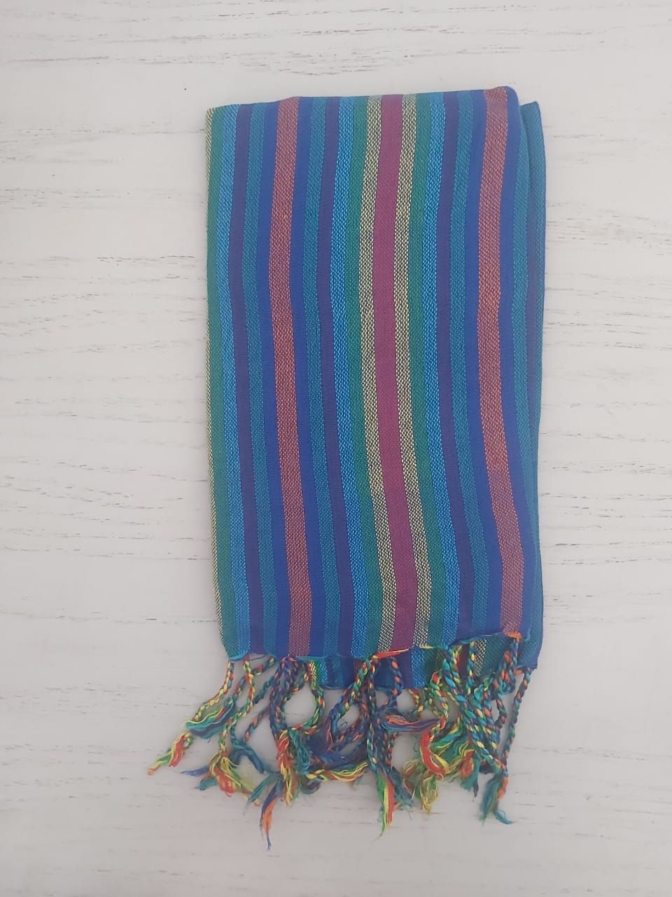 Blue Rainbow Stripes Small Scarf