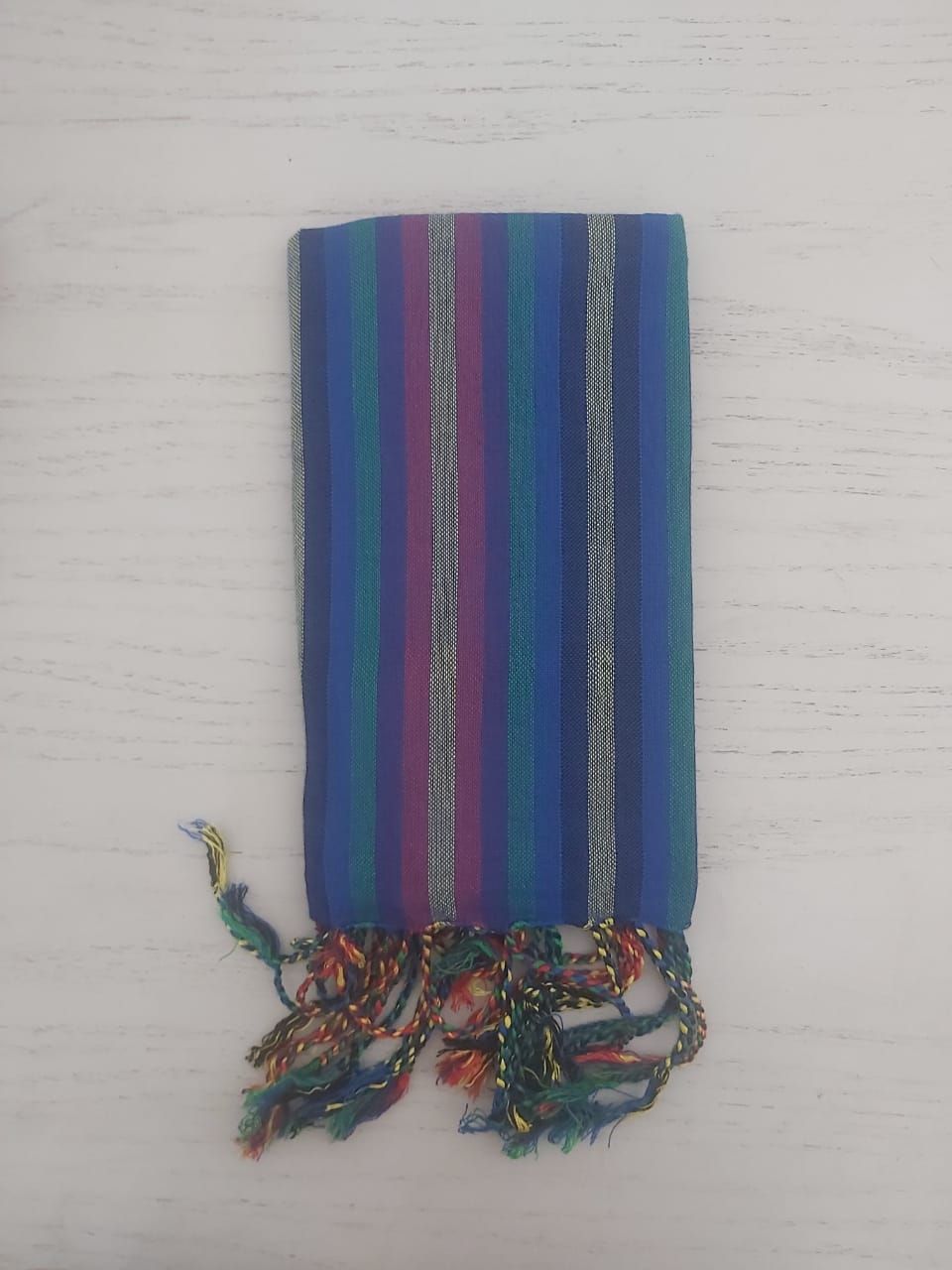 Dark Blue Rainbow Stripes Small Scarf