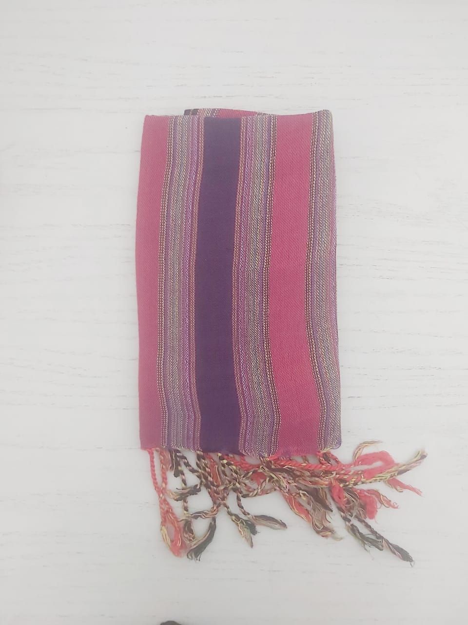 Purple &amp; Fuchsia Wide Stripes Small Scarf