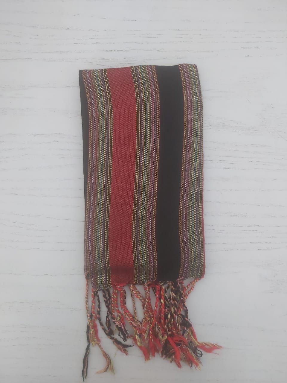 Red &amp; Black Wide Stripes Small Scarf