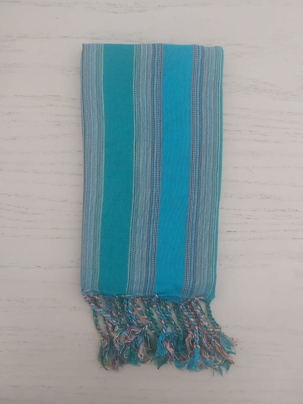 Turquoise Stripes Small Scarf