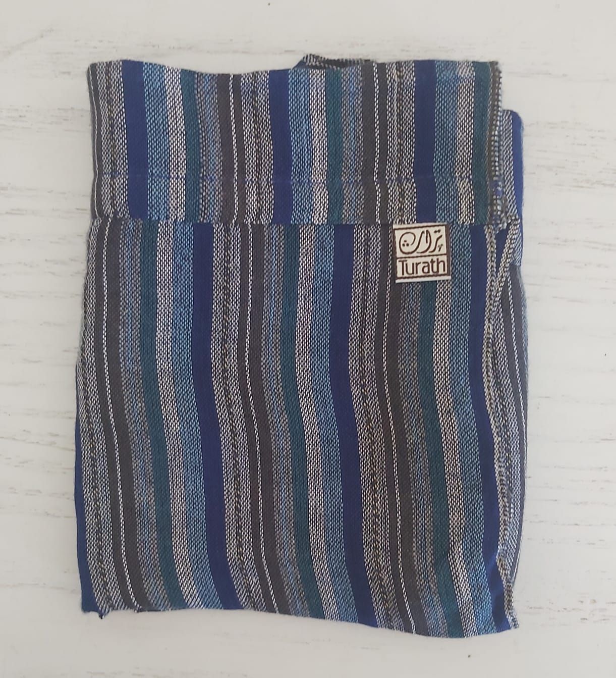 Infinity Small Scarf Blue Black Stripes