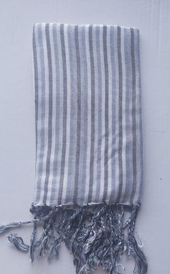 Grey &amp; White Stripes Small Scarf